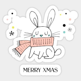 Xmas Doodle- Rabbit Sticker